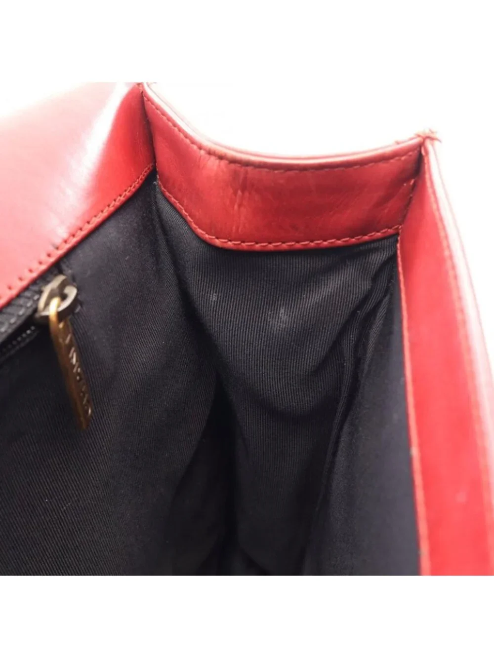 Chanel Shoulder Bag Boy Red Leather Chain